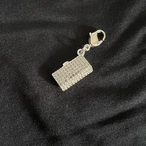 Swarovski Crystal and Rhodium Plated Clutch Charm
